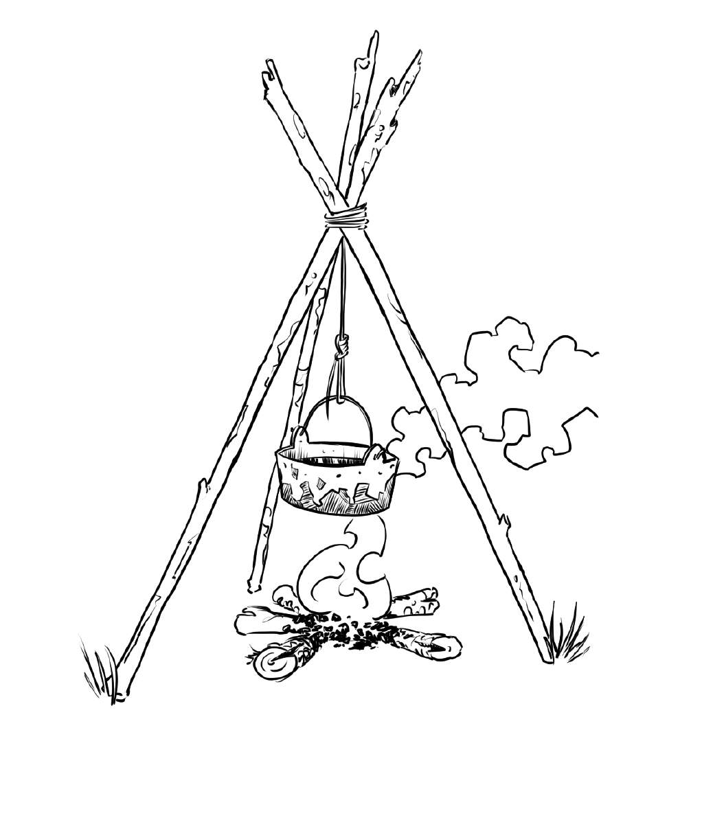 Friluftsliv in de lage landen: Cooking over a campfire